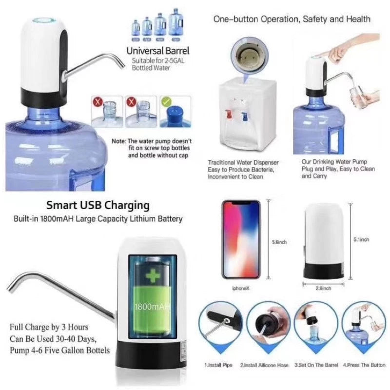 Automatic Water Dispenser Wireless Intelligent Pump For Bottled Water