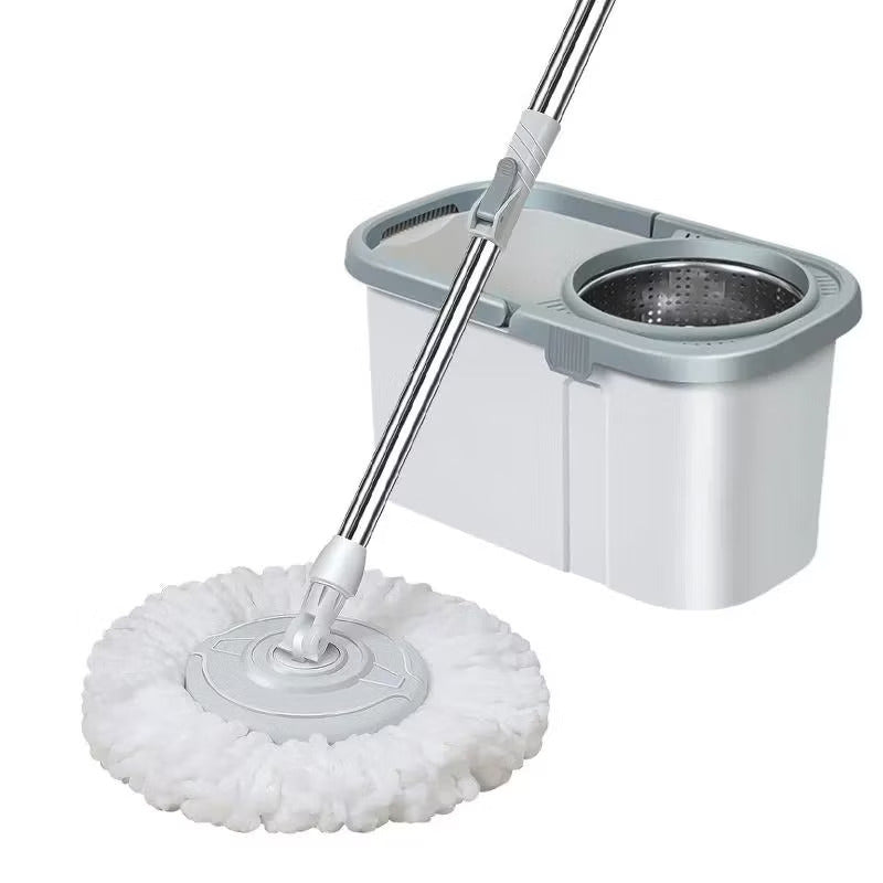 Mop With Spinner and Bucket Complete Set Stainless Steel rod Thick Microfiber mop Heavy Duty