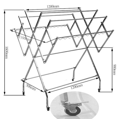 Stainless Steel Clothes Rack Foldable Clothes Hanger Clothing Drying Rack