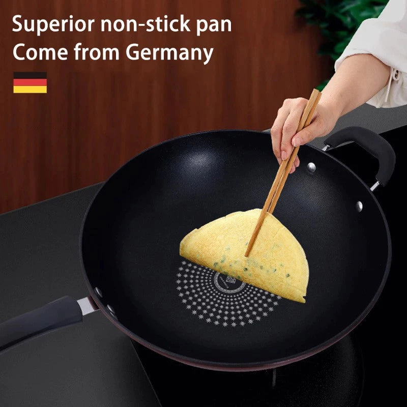 34CM Non Stick Pan Composite Diamond Coating High Quality Non Stick Kitchen Iron Frying Pan