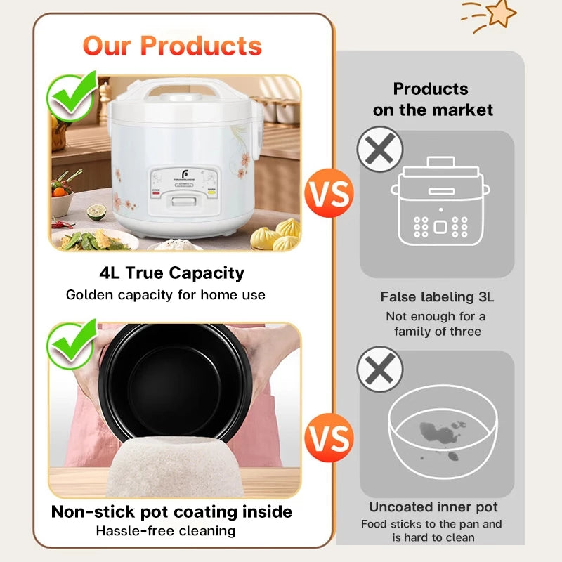 Rice cooker 4L multifunctional mini electric cooker standard inverter type big hot pot cooker sale