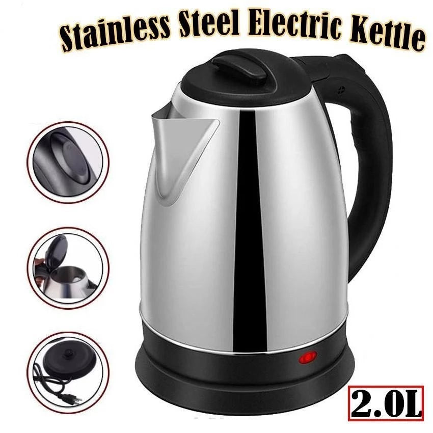 Electric Kettle Heater, Stainless Steel, Non-Slip Grip, Twining Cord